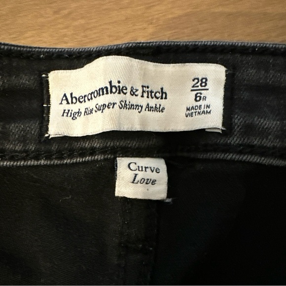 Abercrombie & Fitch Women's Jeans Size 28 6R Super Skinny High Rise Black Curve - Picture 3 of 10